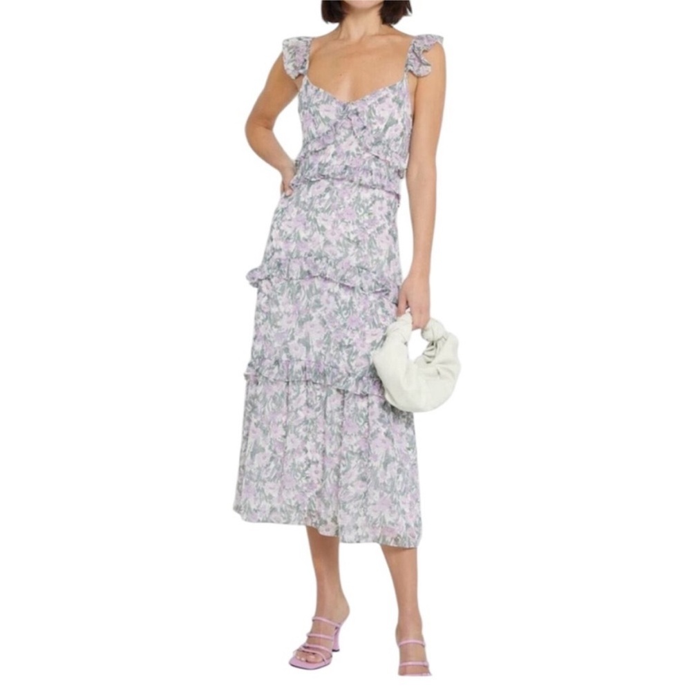Floral Ruffle Midi Dress
